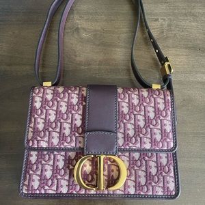 Dior 30 Montaigne bag Oblique Burgundy Rare Like New!